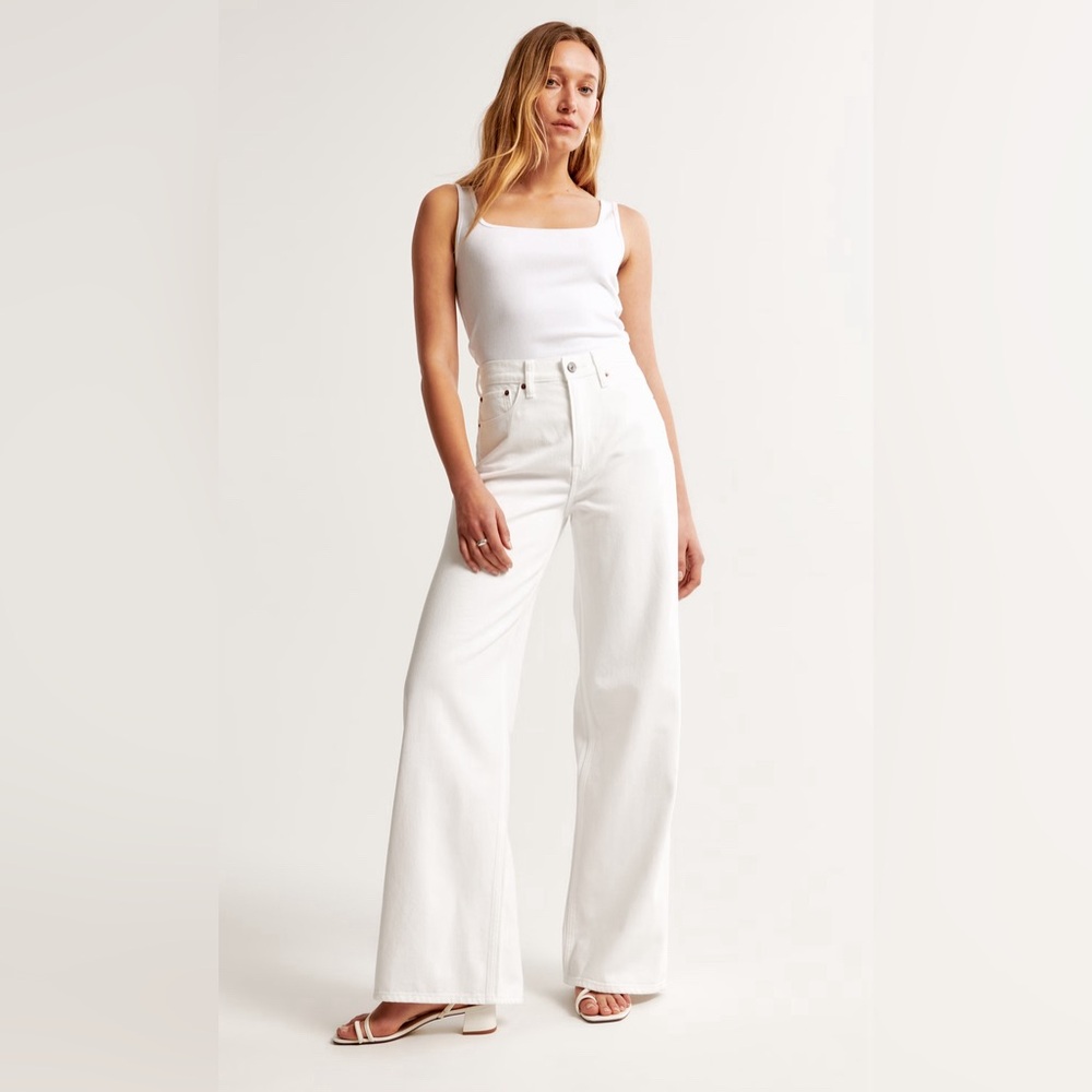 H&M wide high waisted jeans